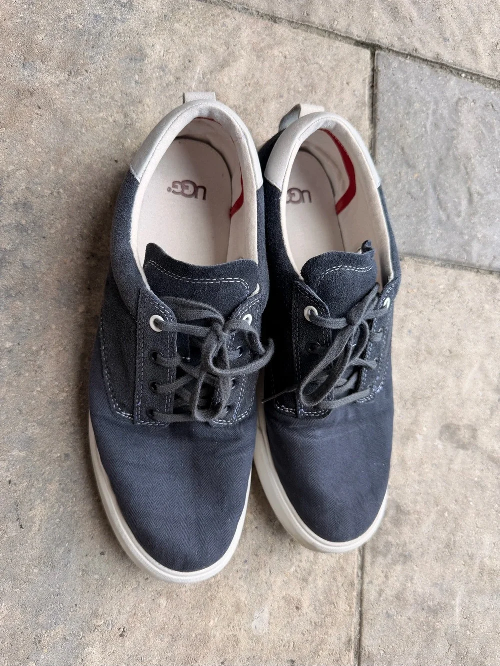 UGG Men’s Casual Canvas Lace-Up Sneakers in Navy size 12